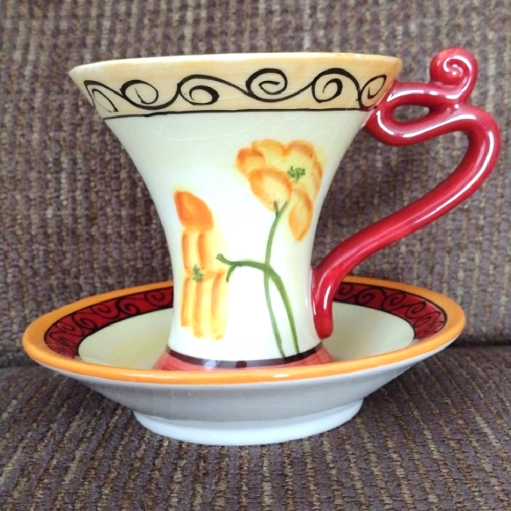 Elizabeth Munro's Montage Cup & Saucer Vintage Rare Find